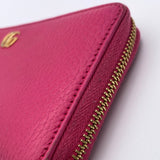 Gucci GG Marmont Zip-Around Calfskin Wallet Fuchsia