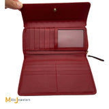 Gucci Signature microGuccissima Red Continental Leather Zip-Around Bifold Wallet