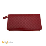 Gucci Signature microGuccissima Red Continental Leather Zip-Around Bifold Wallet