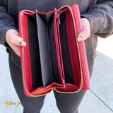Gucci 449364 Signature microGuccissima Red Continental Zip-Around Bifold Wallet