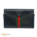 Gucci Black Calfskin Leather Ophidia Chain Shoulder Bag