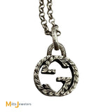 Gucci Interlocking GG Pendant Sterling Silver 925 Chain Necklace