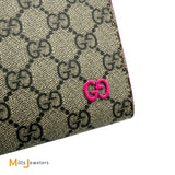 RARE Gucci X Currynew 2025 Playful Series GG Supreme Canvas Fuchsia Clutch Zipper Bag