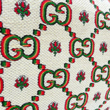 Gucci GG 100th Anniversary Limited Edition Raffia Canvas and Leather Tote