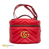 Gucci GG Marmont Mini Vanity Red Leather Backpack