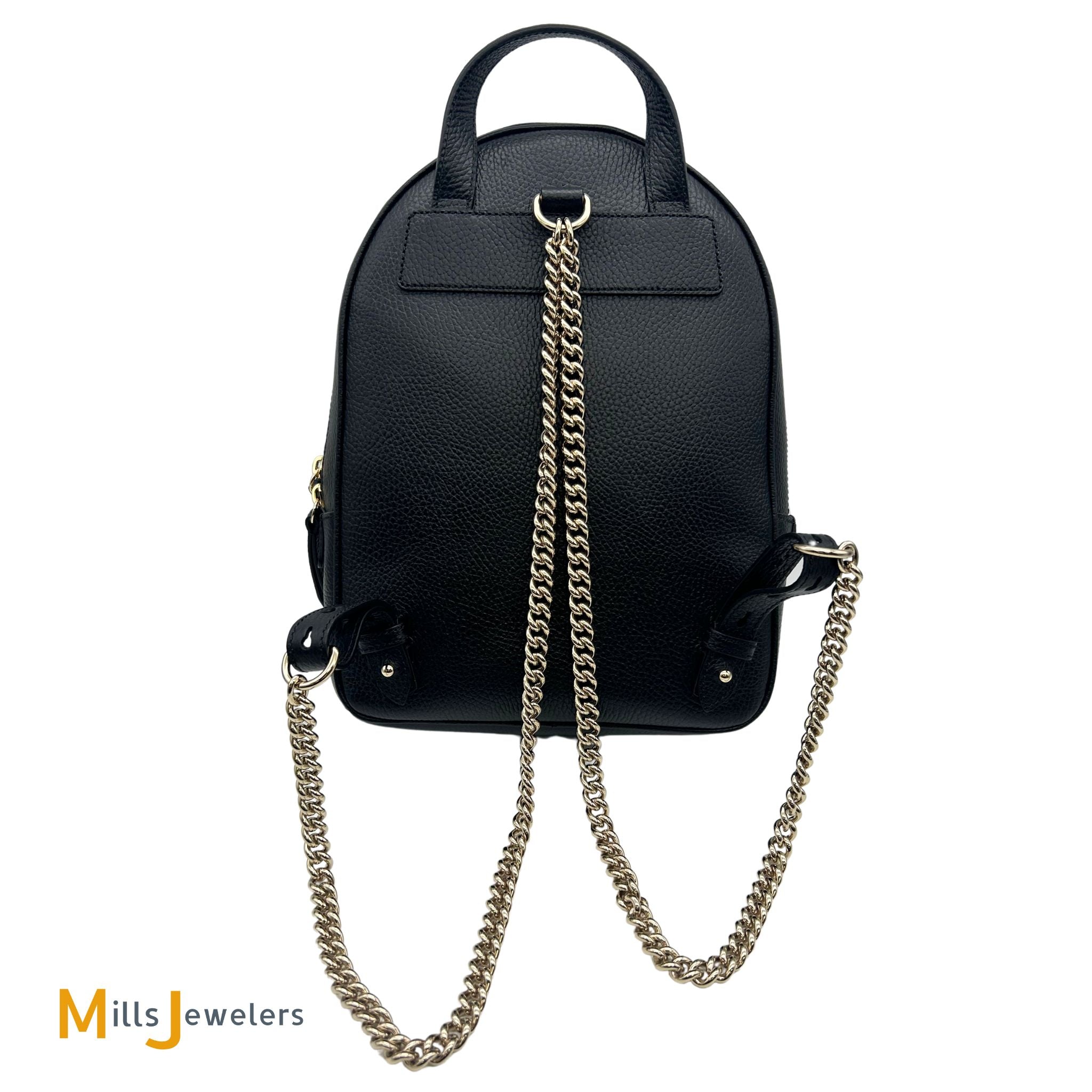 GUCCI リュック　SOHO Gucci Pebbled Calfskin Leather Black Soho Backpack – Mills