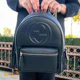 Gucci Pebbled Calfskin Leather Black Soho Backpack