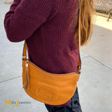 Gucci Soho Interlocking G Orange Leather Shoulder Tassel Handbag