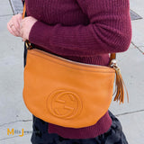 Gucci Soho Interlocking G Orange Leather Shoulder Tassel Handbag