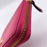 Gucci GG Marmont Zip-Around Calfskin Wallet Fuchsia