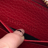 Gucci GG Beige Logo Long Canvas Leather Red Bifold Zip Around Wallet