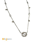 18K White Gold Gucci Interlocking G 0.27ctw Diamond Station Necklace 16"