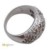 18K Pave 0.81cts White Diamonds 1.17cts Brown Diamonds Ring Size 8
