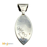 Carmichael Haloo Zuni Sterling Silver 925 Fish Scale Inlaid Turquoise Dangle Pendant