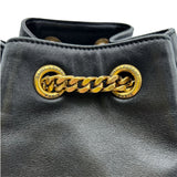 Yves Saint Laurent Black Lambskin Matelasse Monogram Joe Drawstring Backpack
