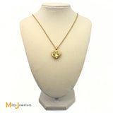 14K Yellow Gold 5.43ct Lime Citrine Heart-Shaped Pendant