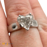 14K White Gold GIA Certified 2.01ct Heart-Shaped Solitaire Diamond Engagement Ring Size 6