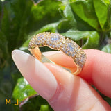 Hearts On Fire 18K Yellow Gold 1.25ctw Custom Halo Diamond Band Size 4.25