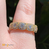 Hearts On Fire 18K Yellow Gold 1.25ctw Custom Halo Diamond Band Size 4.25