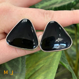 Herbert Tsosie Navajo Black Onyx Sterling Silver 925 Earrings