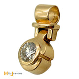 14K Yellow Gold 0.91ct Bezel-Set Diamond Hinged Pendant