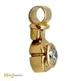 14K Yellow Gold 0.91ct Bezel-Set Diamond Hinged Pendant