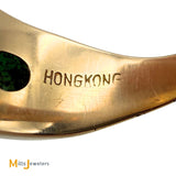 14k Yellow Gold 4.91ct Jade Cabochon Saddle Ring Size 6.25