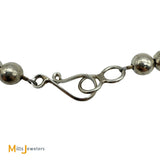 Sterling Silver 925 Large Graduated Bead Necklace 25"