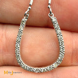 14K White Gold 0.22ctw Diamond Horseshoe Stationary Pendant Necklace