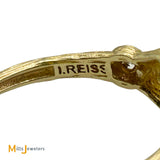 I.REISS 14K Yellow Gold 2.60ct Cushion Cut Prasiolite and 0.03ctw Diamond Cocktail Ring Size 8.5