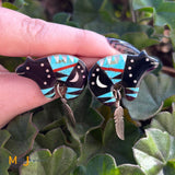 Sterling Silver 925 Inlaid Turquoise Onyx Mother of Pearl Coral Bear Earrings
