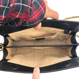 Gucci Black Calfskin Leather Ophidia Chain Shoulder Bag