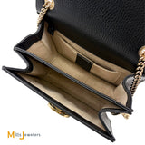 Gucci Black Calfskin Leather Dollar Small Interlocking G Crossbody Bag