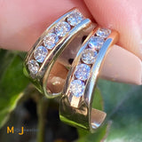 14K Yellow Gold 1.1ctw Round Brilliant Diamond J-Hook Earrings