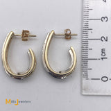 14K Two-Tone Gold 1.36ctw Inside Outside Round Brilliant Diamond J-Hook Earrings