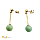 T. Sardelli & Sons 14k Yellow Gold Jade Post Dangle Earrings