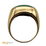 14k Yellow Gold 4.91ct Jade Cabochon Saddle Ring Size 6.25