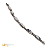Jeanne & Felix Tsinijinnie Navajo Sterling Silver White Buffalo Turquoise Bracelet