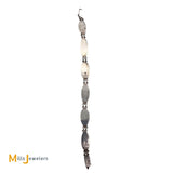 Jeanne & Felix Tsinijinnie Navajo Sterling Silver White Buffalo Turquoise Bracelet