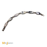 Jeanne & Felix Tsinijinnie Navajo Sterling Silver White Buffalo Turquoise Bracelet