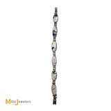 Jeanne & Felix Tsinijinnie Navajo Sterling Silver White Buffalo Turquoise Bracelet