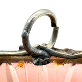 Vintage Art Deco 14k White Gold 0.02ct Diamond, Rock Crystal, and Enamel Pendant