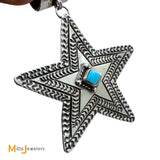 June Delgarito Navajo Sterling Silver 925 Turquoise Star Pendant