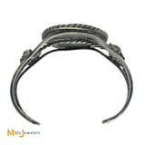 Vintage Zuni Inlaid Kachina Doll Sterling Silver 925 Cuff Bracelet
