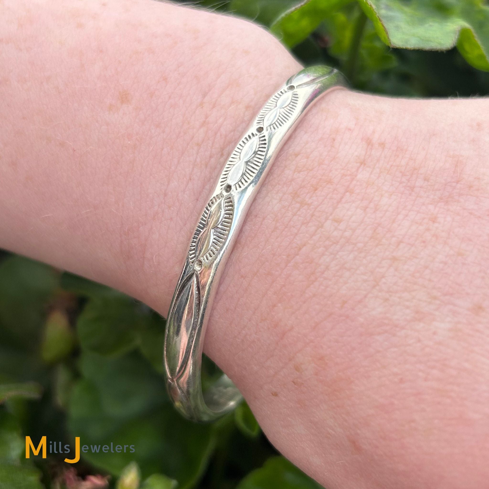 Vintage Glenn Paquin Laguna Zuni Sterling Silver 925 Bangle 