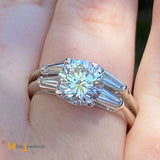 Platinum 1.89ct GIA Round Brilliant D Color VS1 Diamond Bridal Set Size 8.25