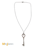 Tiffany & Co. Sterling Silver Large Heart Key Pendant Necklace
