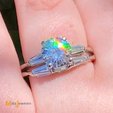 Platinum 1.89ct GIA Round Brilliant D Color VS1 Diamond Bridal Set Size 8.25