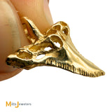 Vintage 14k Yellow Gold Shark Tooth Slide Pendant