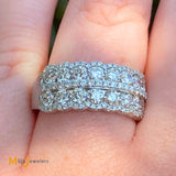 Le Vian Platinum 950 5-Row 1.65ctw Vanilla Diamond Band Ring Size 7